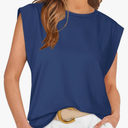 WIHOLL Cap Sleeve Tops for Women Summer Top Basic Tee Shirts Casual Tank Loose Fit 2025 Fashion S