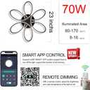 Modern LED Ceiling Light Fixture, 23 inch 70W, with Remote /APP Control, Dimmable Flush Mount Lamp for Living Room, Dining Room, Bedroom, Kitchen