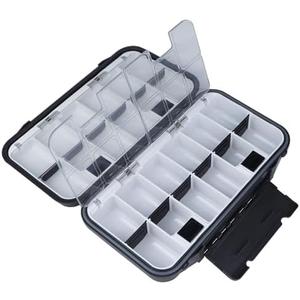 KEESHINE small tackle box, mini pocket portable fishing tackle box organizer, double sided plastic organizer box, travel storage containers for vest casting fly fishing