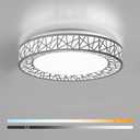 Lightania 14 Inch Flush Mount Ceiling Light, Modern Brushed Nickel LED Ceiling Light Fixture, 24W 2400LM 2700-6500K Adjustable, Dimmable Ceiling Lights for Bedroom, Kitchen, Hallway, Bathroom, ETL