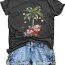 It's Fine Im Fine Everythings Fine Tshirt Women Christmas Shirts Casual Short Sleeve Gaphic Printed Tees Tops Size XL