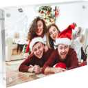 Fribuya 4x4 Acrylic Picture Frame 3 Pack, 20mm Thicker Frameless Clear Frame Double Sided Magnetic Photo Frames