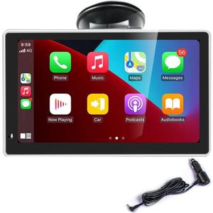 7 Inch Touchscreen Monitor for Wireless Apple Carplay and Android Auto Built-in Two Speakers Car Stereo Multimedia Player with Bluetooth, Mirror Link, Dash or Windshield Mounted