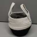 Planter Baskets for Indoor Planters Cotton Rope Flower Plant Pots Cover,Woven Storage Baskets for Crafts,Organization Modern Home Decor  Black&White