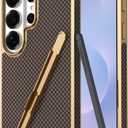 Designed for Samsung Galaxy S26 Plus case case Simple Style with Stylus Fingerprint-Resistant Anti-Fall Protective Cases,Brown