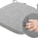 KGPLOME Dining Room Chair Cushions with Ties - Memory Foam No Slip Seat Cushion and Kitchen Chair Pad with Machine Washable Cover [16.5 X 16.2 Inches] -Light Gray