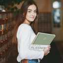 Daily Planner 2026 (8.5" x 11") - Weekly & Monthly Planner (Jan. 2026 - Dec. 2026), Column View Calendar Organizers, Hardcover Agenda Book with Tabs for Office & School, Green