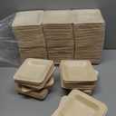 600 Pcs Disposable Square Palm Bowls Palm Leaf Bowls Bamboo Disposable Plates Square Wood Plates for Birthday Party, Wedding Events, Appetizer, Dessert, Catering and Home Use (3.94x3.94x0.6 Inch)