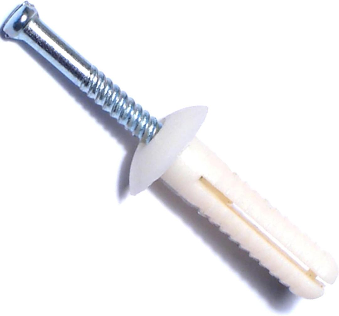 014973285449 Nylon Mushroom Nail Drive Anchors, 1/4 x 1, Piece-100