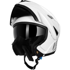 Westt Motorcycle Helmets Modular Motorcycle Helmet for Adults Motorbike Helmet Atv Helmet with Dual Visor for Men & Women Full Face Helmet Flip Up Motorcycle Helmet DOT Approved (Large, White)
