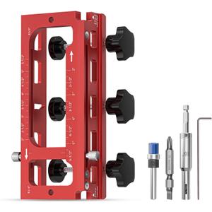 Door Hinge Jig, Aluminum Alloy Door Hinge Router Template, Adjustable Door Mortiser Fits Door Hinges from 2.5" to 5" Length, 1/4" Radius, 5/8" Radius and Types of Square