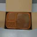 Buluker 4 Pack Bento Lunch Box Set 3 Compartment Wheat Straw Meal Prep Food Storage Containers Plastic, Microwave and Dishwasher SafeJewel Brights