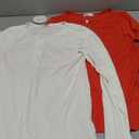 Arshiner 2 Pack Girls Long Sleeve Henley T Shirts Button Down Slim Fit Tops Round Neck Ribbed Knit Shirts M