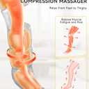 ITCPRL Leg Massager with Heat and Compression, Foot Calf & Thigh Massage for Circulation and Pain Relief, Leg Compression Massager with Handheld Controller 3 Intensities 6 Modes