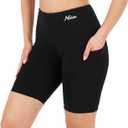 Nirlon Biker Shorts with Pockets - Biker Shorts Women Workout Shorts for Gym & Yoga Shorts for Women Plus Size Biker Shorts (12, Black)