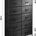 WLIVE Tall Dresser with 10 Drawers, Dressers & Chest of Drawers, Dresser for Closet, Bedroom, Hallway, Living Room, Entryway, Black, A-medium Size