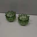 2 Pcs Green Glass Lotus Lamp Shades Small Flower Sconce Shade E26 Base 1.38" Top x 4.92" Dia. x 4.13" H Mini Lampshades Replacement for Floor Table Chandelier Decor Vanity Pendant Light Covers