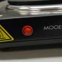 Countertop Single Cast Iron Burner 1000 Watts Electric Hot Plate with Adjustable Temperature 6.1" Cooktop for Dorm, Office, Home, Camp, Compatible for All Cookwares