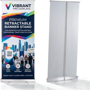 Retractable Banner Stand Base Only 33"x79", Heavy Duty Metal Roll Up Banner Stand Replacement Hardware, Portable Pull Up Banner Display Stand for Trade Show Event, No Print