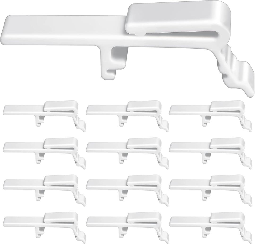 14 Pieces Vertical Blinds Valance Clip White Plastic Dust Cover Bracket Fits 1 1/2 Inch and 1 9/16 Inch Rail Across the Top