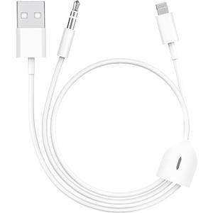 [Apple MFi Certified]2 in 1 Audio Charging Cable Compatible with iPhone, Lightning to 3.5mm Aux Cord Audio Jack Works with Car Stereo Speaker Headphone Car Charger Support iPhone 12/11/11 Pro/XS/XR/8/7