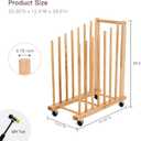 Art Storage Rack with Caster Wheels, Art Drying Rack, Wooden Canvas Storage, Painting Rack, Canvas Organizer Drying Rack for Studios, Artworks, Gallery Art Rack for Display of Canvas, Prints, Panels