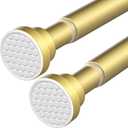 Tension Rods for Windows 28 to 48 Inch 2Pack Spring Curtain Rods No Drilling Gold Tension Rod Adjustable Curtain Rods Expandable Pressure Spring Tension Rod for Closet