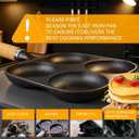 Cast Iron Egg Frying Pan 4 Hole, Omelette Pancake Pan, Fast Breakfast Pan for Eggs Pancakes Plett Crepes, Suitable for Gas Stove & Induction Cookware, Naturally Nonstick with Seasoning, 7.5inch