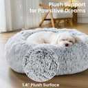 JOLLYVOGUE Small Dog Bed, Calming Dog Beds for Small Dogs & Indoor Cats - 20 Inches Donut Washable Cat Bed for Kittens & Puppies, Round Fluffy Plush Faux Fur Pet Beds(Smoke Grey)