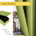 NICETOWN Blackout Curtains for Bedroom, Fresh Green, 42 W by 80 L, Set of 2, Thermal Insulated Curtains & Drapes with Grommet Top for Living Room, Privacy Window Treatment Draperies