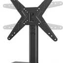 Hemudu Universal Swivel TV Stand/Base Table Top TV Stand for 21 to 50 inch TVs with 90 Degree Swivel, 4 Level Height Adjustable, Heavy Duty Tempered Glass Base, Holds up to 99lbs, HT02B-002