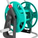 Garden Water Hose Reel Cart,Holds 50-60 Ft of 5/8 Inch Hose, Portable Hose Pipe Holder for Outside (Green)