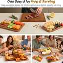 Bamboo Cutting Board Set of 3, Durable Wooden Chopping Boards with Distinctive Stand & Juice Grooves, Ideal for Meat, Vegetables, Fruit, Charcuterie Prep & Serving, Kitchen Essentials, Gifts for Mom