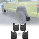 Mud Flaps for 2022 2023 Toyota Tacoma with OEM Fender Flares, No Drill Splash Guards Front & Rear Truck Mud Guards with Hardware Accessories Mudflaps Set(4pcs)