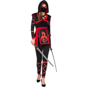 Spooktacular Creations Halloween Ninja Costume for Women with Ninja Mask for Adult Halloween Costume Party (Large)