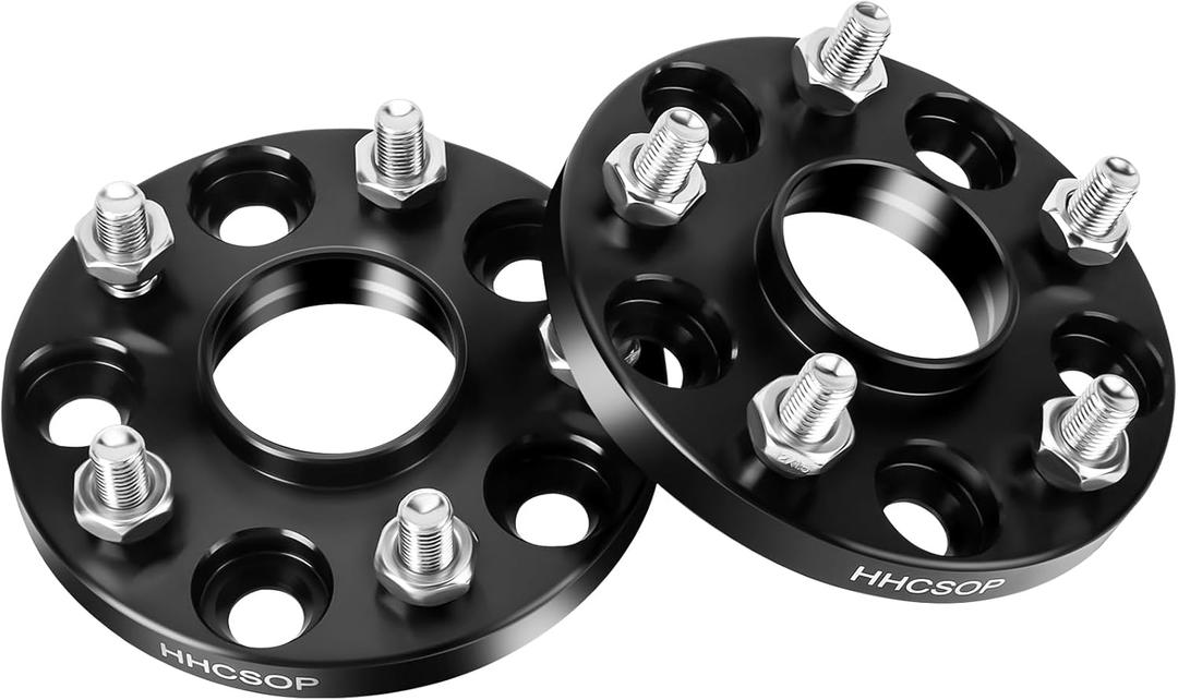 15mm 5x4.5 Wheel Spacers Compatible with Lexus ES300 330 350, GS300 350 430 450, IS250 300 350, LS400 430, Toyota Tacoma Camry Highlander, 2PCS 5x114.3 Wheel Adapters with 12x1.5 Studs & Bore 60.1mm (Black)