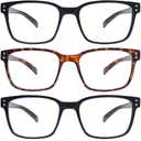 SIGVAN Blue Light Blocking Reading Glasses for Men Women Computer Spring Hinge Readers Square Frame Glasses 5 Packs (5 Mix, 3.5)