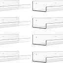 upsimples 8 Pack Acrylic Shelves Wall Organizer and Storage, 15" Display Shelf for Figure, Toy Cars, Perfume, Kids Bookshelf for Bedroom, Nursery, Craft Room, Clear