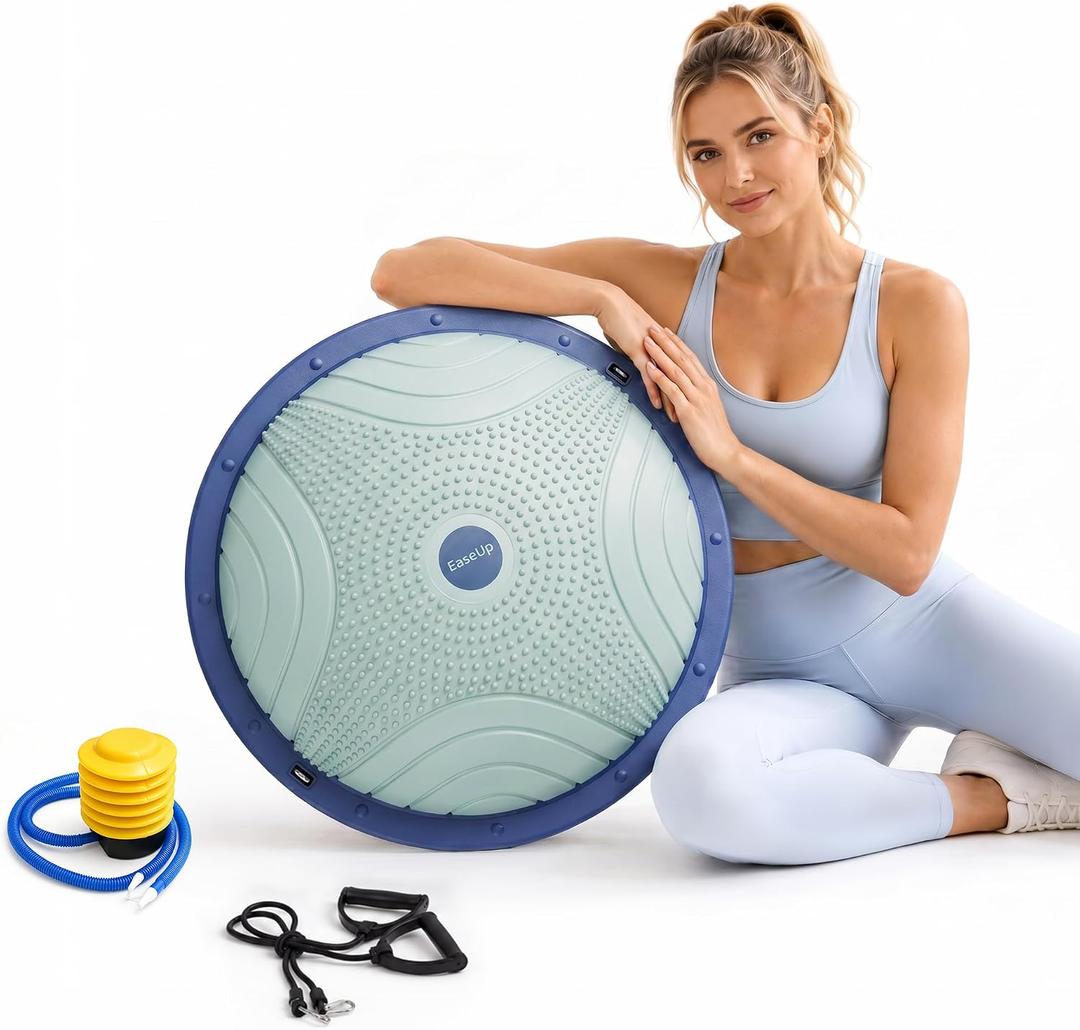 EaseUp Balance Ball Trainer 23inch with Bands & Pump for HIIT Yoga