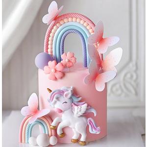 Pony Unicorn Cake Decoration Unicorn Cake Topper Pony Rainbow Cake Topper Unicorn Party Favors Birthday Cake Decoration for Girl