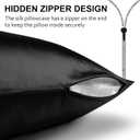 Ravmix Silk Pillow Cases with Zipper, 21momme Mulberry Silk Pillowcase for Hair Skin Health, Soft Smooth Breathable Cool Pillow Cover for Beauty Sleep with Gift Box 1PC(Standard 20"x26", Black)