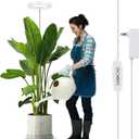 LORDEM Grow Light for Indoor Plants, 7.9" Full Spectrum LED Plant Grow Light, Height Adjustable Growing Lamp with Auto Timer 4H/8H/12H, 6 Dimmable Levels, Ideal for Indoor Large Tall Plants Growth