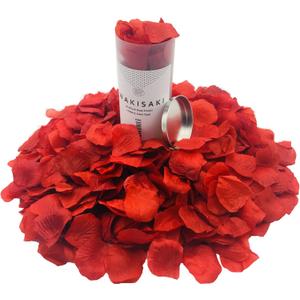 (Pre-Separated, Scented) WAKISAKI Artificial Silk Rose Petals for Wedding Flower Petals for Romantic Special Night, for Proposal, Anniversary (1,000 PCS, Dark Red)