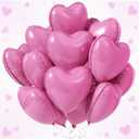 2 x Wedding Decorations, 25 Pink Heart Foil Balloons, 18 Inch, Love Wedding Decor, Heart Balloons, Foil Balloon Hearts for Wedding Balloons, Birthday & Graduation Party 2026