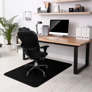 Kuyal Chair mat for Hardwood Floor 36 x 48 inches Rectangle Floor Mats Wood/Tile Protection Mat for Office & Home, Black (36" X 48" Rectangle)