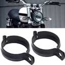 Motorcycle Turn Signal Light Bracket, Universal Signal Indicator Holder Fork Clamps Spotlight Mount Bracket for Bike Chopper (Black, 32-41mm)