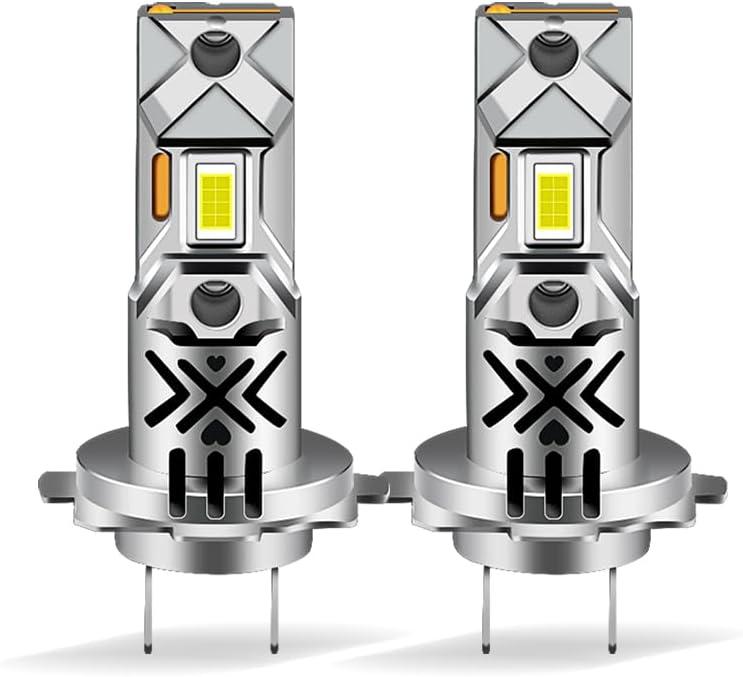 H7 Light Bulb, 30000LM 600% Super Bright 6500K Xenon White 1:1 Size Bulbs, Wireless Lights Plug and Play with Fan, Pack of 2