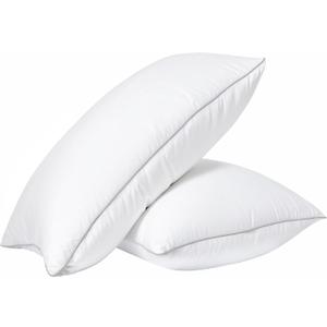 Casa Platino Bed Pillows King Size Set of 2 - Firm, Cozy & Soft Pillows for Adults- Pack of 2  Luxury King Size Bed Pillow for Side, Back & Stomach Sleepers - White