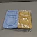 AIERSA Reusable Snack Containers with Lids, 2 Pack Silicone Double/2 Compartment Snack Box Container, Divided Grab and Go Snack Container for Take-out Condiments, Sauce