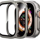 WSKEN for Apple Watch Ultra 3/Ultra 2/Ultra Screen Protector 49mm,9H Tempered Glass + Titanium Alloy Frame, [Keep Original] [Touch Sensitive] Lightweight Protective Glass Film for iwatch Ultra 3/2/1